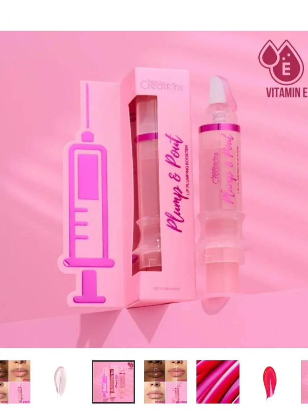 🎉3•$13/4•$16🎉 BEAUTY CREATIONS Plump & Pout Lip Booster Gloss In Pink Lemonade
